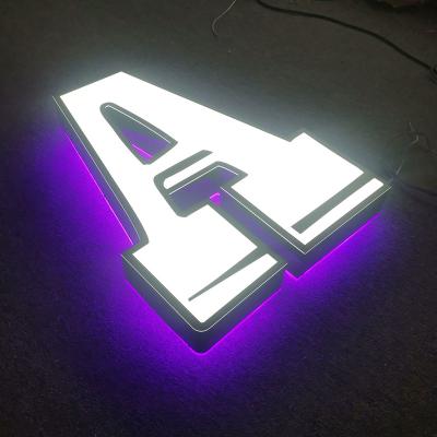 China Buildings Retro Metal Signage LED3D Backlit Luminous Channel Letter Advertising Custom Logo for sale