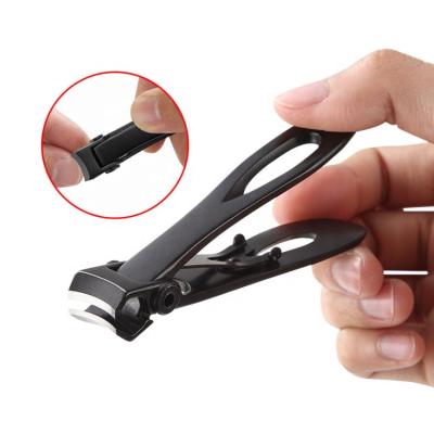 China Soft Cut Premium Stainless Steel Nail Clippers Black Nail Clippers Curved Blades For Trimming And Grooming for sale