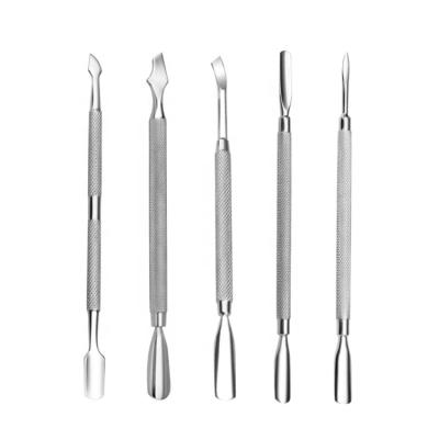 China 5pcs Nail Salon Most Popular Tools Stainless Steel Nail Pusher Set For Wiping Nail Polish for sale