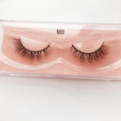 China 3D Mink Lashes 8-14mm Shiny Natural Makeup Eyelashes For Daily Use Reusable False Eyelashes Fluffy Lashes M59 for sale