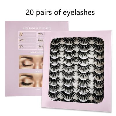 China 20 Pairs 5D Shiny Faux Mink Lashes Natural False Eyelashes Long Silk False Eyelashes Dramatic Volume Lashes Makeup Eyelash Extension for sale