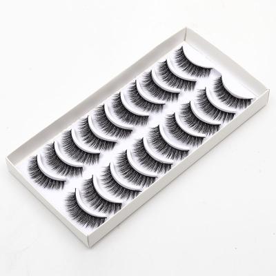 China 10 Pairs Pack 3D Full Volume False Eyelashes Custom Handmade Natural Lashes Wispies Glossy Thick Eyelashes Extension for sale