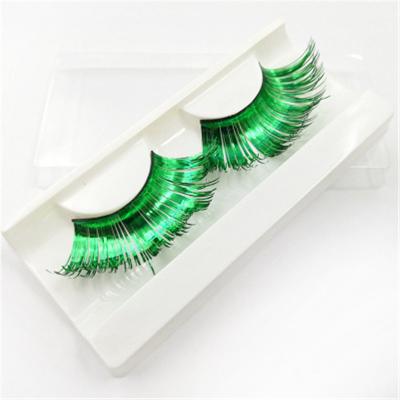 China 1 Pair Shiny False Eyelashes Color Silk Eyelashes Party Eye Lash For Halloween Xmas Nightclub Makeup Show for sale