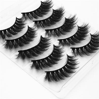 China Shiny 5 Pairs 3D Mink Lashes Soft False Eyelashes Makeup Eye Lashesx False Eyelashes Natural Cross Volume False Long Extension for sale