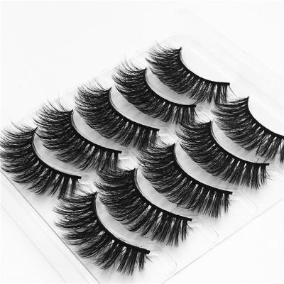 China Shiny 5 Pairs Multipack 5D Mink Hair False Eyelashes Fluffy Long Lashes Nature Soft Eye Makeup Factory Faux Eye Lashes for sale