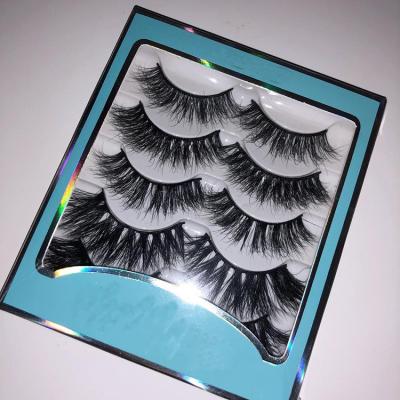 China 1/5Pairs Long False 3D Lashes Custom Made Private Label Mink Hair Shiny Fluffy Tapered False Eyelashes With Box for sale