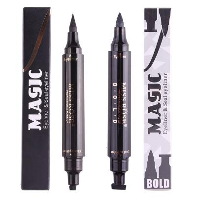 China Waterproof Miss Rose Long Lasting Double Side Waterproof Stamp Black Liquid Eyeliner for sale