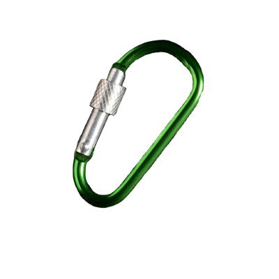 China Easy carry carabiner buckle keychainDType outside to lock button carabiner color spring hook loop climbing outside hanger for sale