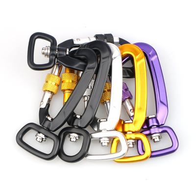 China Self-locking High Quality Multicolor Aluminum Aluminum Dog Leashes Hook Caribeaner Carabiner Aviation Retail Industry Swivel Carabiners Outdoor Camping for sale