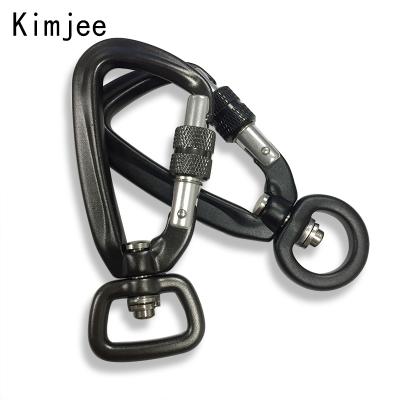 China Retail Industry Swivel Locking Carabineer Clip For Dog Lead Hook Snap O Ring Round Swivel Flat Karabiner Aluminum Carabiner Clip for sale