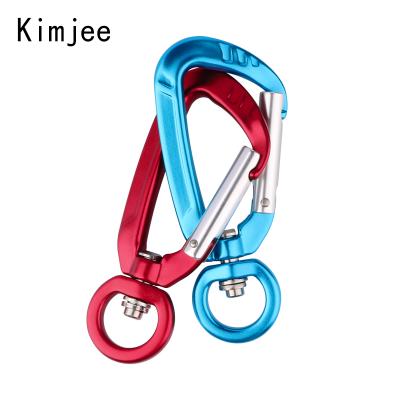 China Retail Industry Spring-Door Pet Leash Hooks Carabiner For Dogs Blue Leash 360 Twist Eye Carabiner Clip for sale