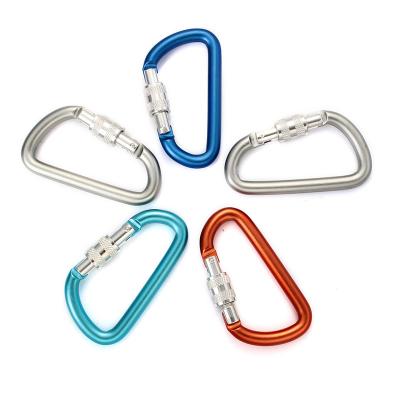 China Retail Industry Carabiner Clips With Screw Door Aluminum Alloy D-ring Key Chain Carabiners For Upgrading for sale