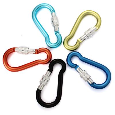 China Retail Industry Camping Hangs Key Chain Aluminum Carabiner Squash Shape Buckles Safe Door Revolving Carabiners for sale