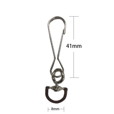 China Retail Industry 10Mm J-HOOK Metal Strap Key Ring Clip Belt Hook Buckle For Lanyard for sale