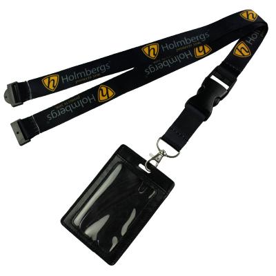 China Promotional Gifts Screen Logo Brand Name Lanyard PVC Printed Plastic Card Holder with Lanyard Ring Holders for sale