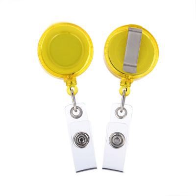 China Lanyard Plastic Retractable Twist Badge Reel Card Reel Yo-yo with PVC Metal Clip Custom Logo for sale