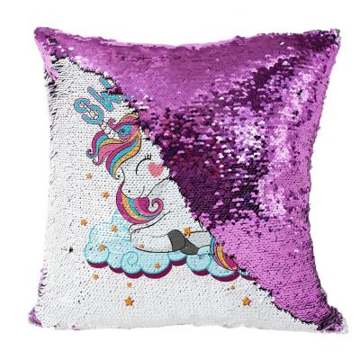 China Accept Custom Design Sequins Custom Sublimation Blanks Pillow Case Custom Heat Press Mermaid Sequin Pillow Case for sale