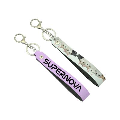 China Key Chain Connector Sublimation Key Chain Lanyard With Key Ring Customized Logo Leather Lanyard Key Chain For Sublimation for sale