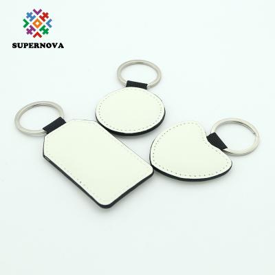 China Double Side Key Chain Sublimation Key Connector Fast Shipping Printing Leather for sale