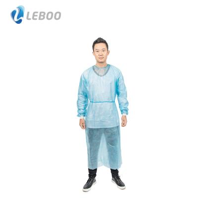 China Protective and Waterproof PP+PE AAMI Level 2 Isolation Gown for sale