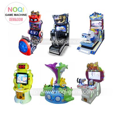 China Guangzhou Factory Competitive Led Coin Operated Kids Video Gun Car Racing Game Machine for sale