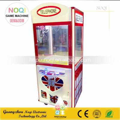 China Newest Design British Style Metal Led Lights Plush Crane Toy Vending Machine Telephone for sale