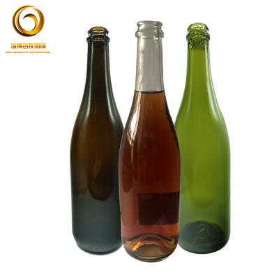 China Hot Sale 750ml Clear Champagne Wine Glass Bottle Beverage Dark Green Flint for sale