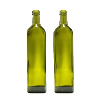 China Food Stock Products 1000ml Marasca Olive Oil Square Glass Bottle for sale