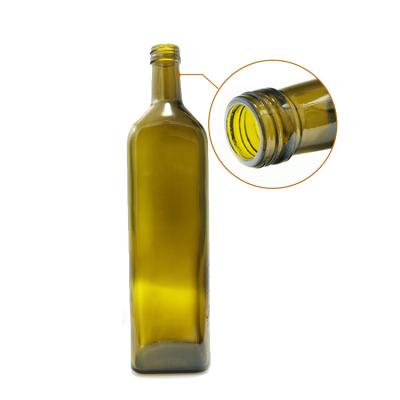 China Food Olive Oil 1000ml Square Marasca Glass Bottle for sale