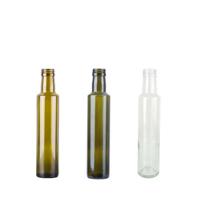 China Recyclable 250ml Antique Green Olive Oil And Standard Screw Cap Vinegar Glass Bottle for sale