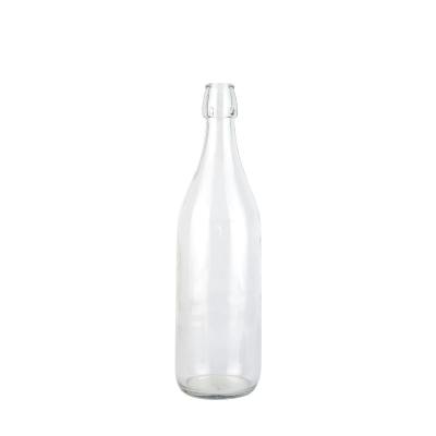 China Beverage White Bottle Glass 1 Liter 32oz Water Bottle for sale