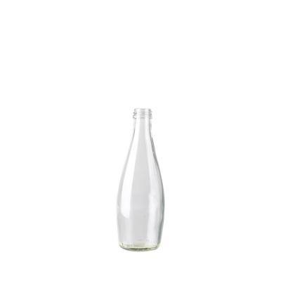 China Popular Beverage 330ml Glass Empty Clear Bottle Beverage Wholesale Price for sale