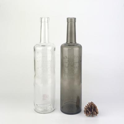 China High Quality Eco-friendly Luxury Clear Spirit Vodka Whiskey Glass Bottle 750ml Liquor for sale