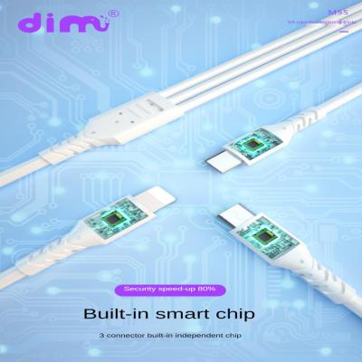 China Hot Selling 3 in 1 PVC 5A White Aluminum Fast Charging Metal 1M Charging USB Cable Cellphone Mobile Phone Cable Data Line for sale