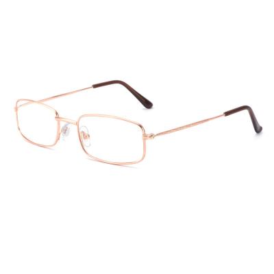 China Stainless Steel Metal Slim Men Business Eye Frame Optical Reading Glasses Branded Designer for sale