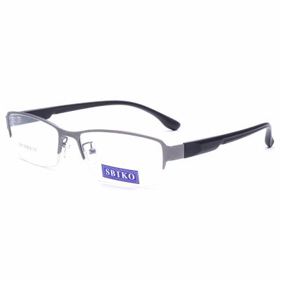 China For High Quality Retro Reading Glasses Flat Glass Half Rectangle Frame Metal Optical Frame Glasses for sale