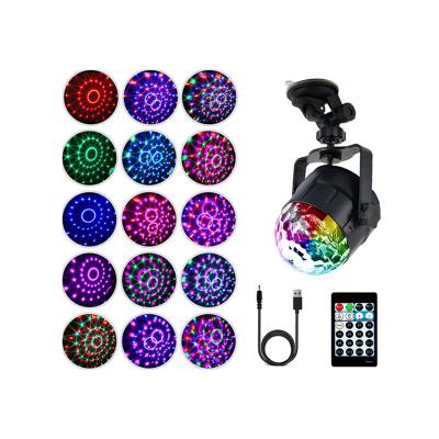 China Party Props For Hot Sale 15 Birthday Colors Sound Activated LED Remote Control Stage Lights DJ Disco Ball For Birthday Party Holiday Lighting for sale