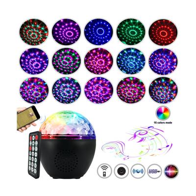 China Party Props For 16 Colors Remote Control Fashion Hot Sale Rotating Color-changing Disco Sound Activated Ball With BT Speaker for sale