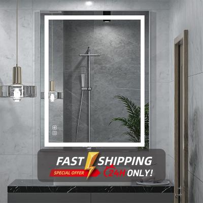 China Bright hot sales factory prices led bathroom mirror with wifi time display tv for sale