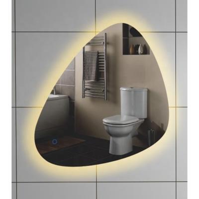 China Morden luxury korean style irregular shape led waterproof mirror in bedroom or bathroom for sale