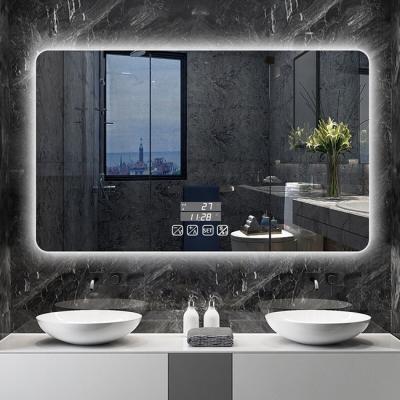 China Illuminated Hotel LED Lighted Aluminum Outdoor Wall Mounted Bathroom Vanity Mirror Cabinet for sale