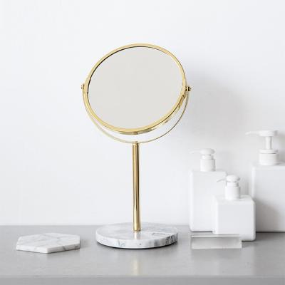 China Smart Led Lighted Vanity Table Stand Magnifying Led Makeup Desk Mirror With Magnification for sale