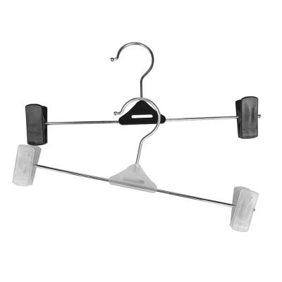 China Clothing Store Mall Trouser Display Hanger Eco-friendly Material Hook Frame Flat Hook Plastic Trouser Racks Black Matte Style Non-Slip Trouser Clip for sale