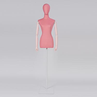 China Unique Fashionable And Colorful Wooden Hand And Canvas Cover Half Body Female Mannequin for sale