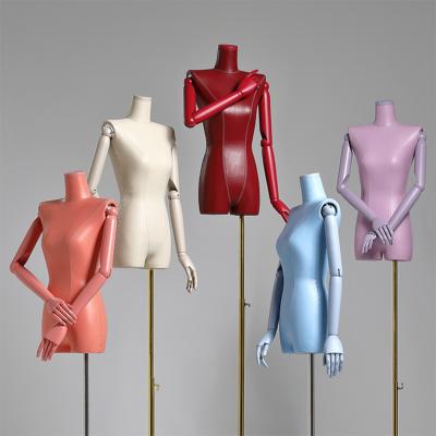 China 140-200cm Color PU Flat Shoulder Chest Model Props Upper-Body Adjustable Flat Mannequins Display One Size Shop Clothing for sale