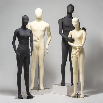 China Abstract Face Clothing Shop Display Full Body Men / Women Foam Adjustable Mannequin for sale