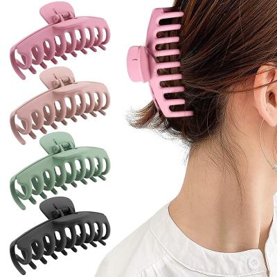 China Acrylic+alloy Fashion Resin Hair Accessories Matte Big Large Women Girls Black Hair Claw Clip for sale