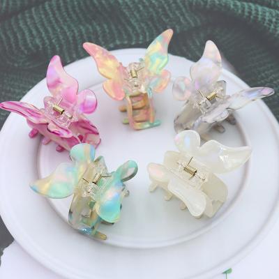 China Acrylic+alloy Hair Accessories Korean Lovely Butterfly Acetate Small Hair Clip Claw For Girls for sale