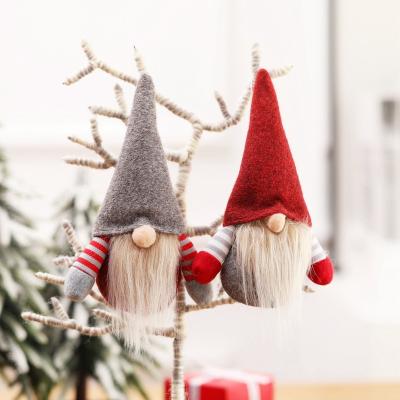 China Handmade Hanging Christmas Knitted Swedish Tomte Santa Gnome Plush Fabric Top Ornament Decor for sale