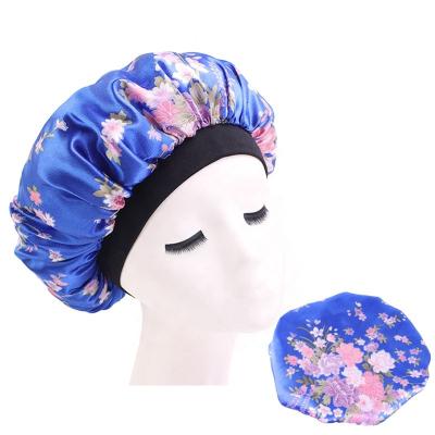 China Custom Logo Women Ladies Designer Satin Hair Silk Bonnets Character Factory Bonnets for sale